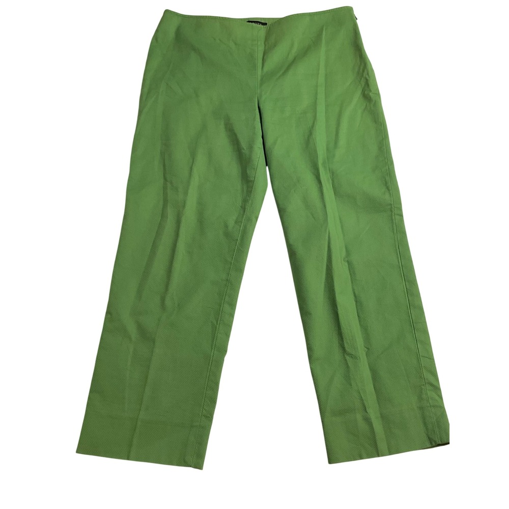 Vintage Talbots classic side zip cotton spandex green pants trousers Y2K career